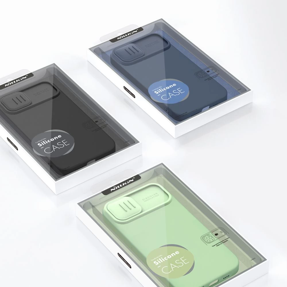 Apple iPhone 15 ümbris sinine NILLKIN CAMSHIELD SILKY SILICON