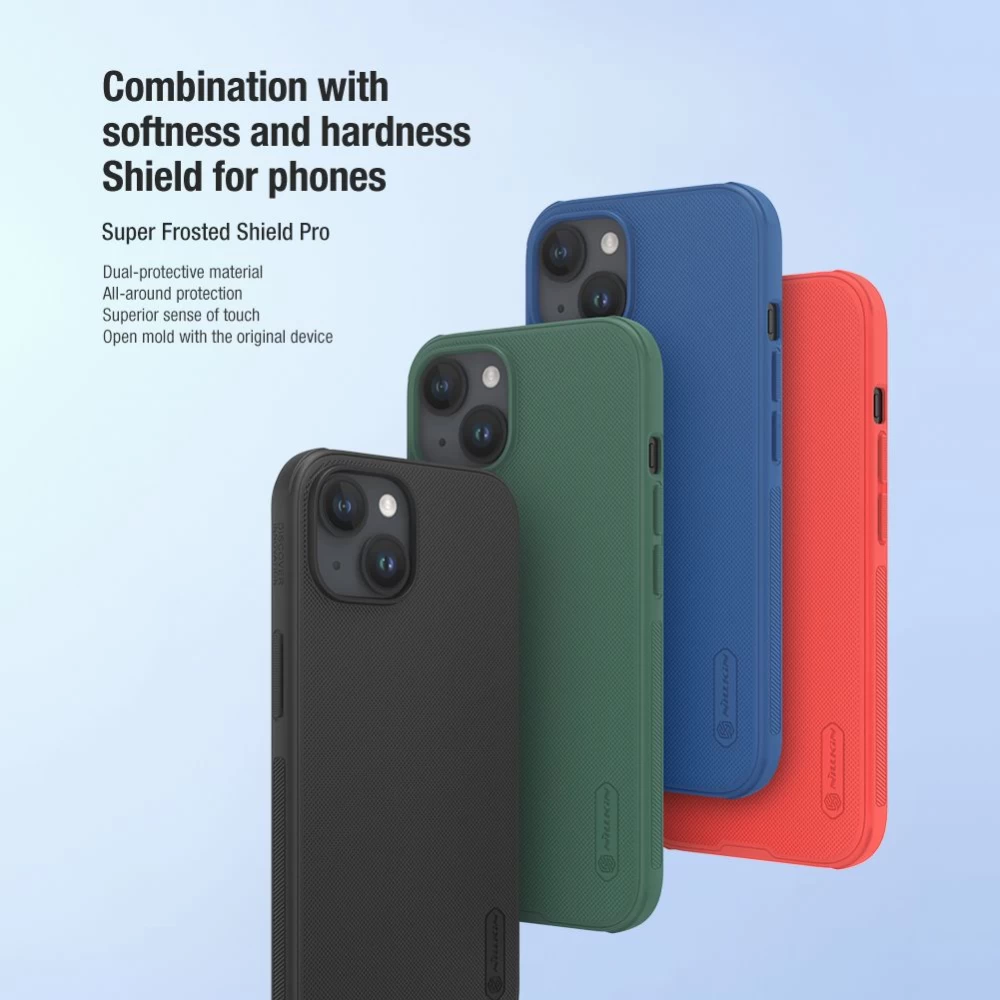Apple iPhone 15 ümbris sinine NILLKIN SUPER FROSTED SHIELD PRO