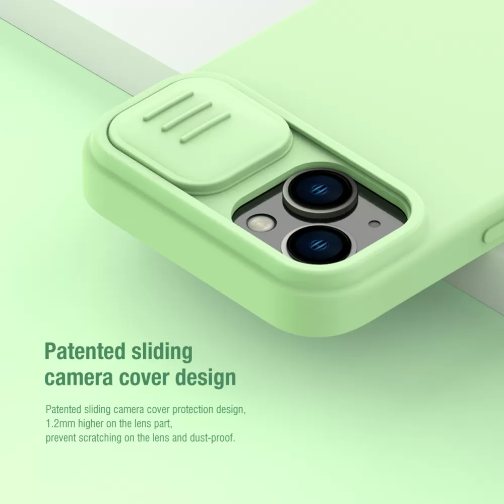 Apple iPhone 15 ümbris sinine NILLKIN CAMSHIELD SILKY MAGNETIC SILICON