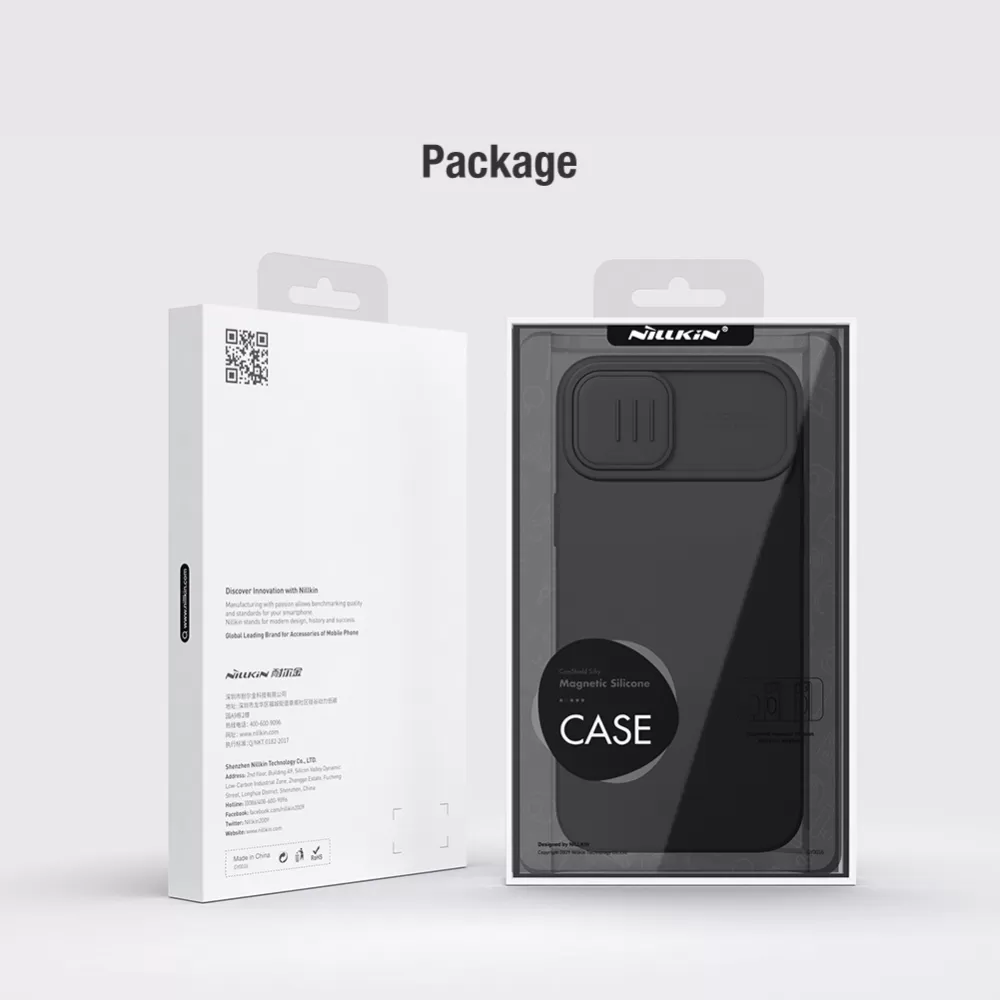Apple iPhone 15 ümbris sinine NILLKIN CAMSHIELD SILKY MAGNETIC SILICON
