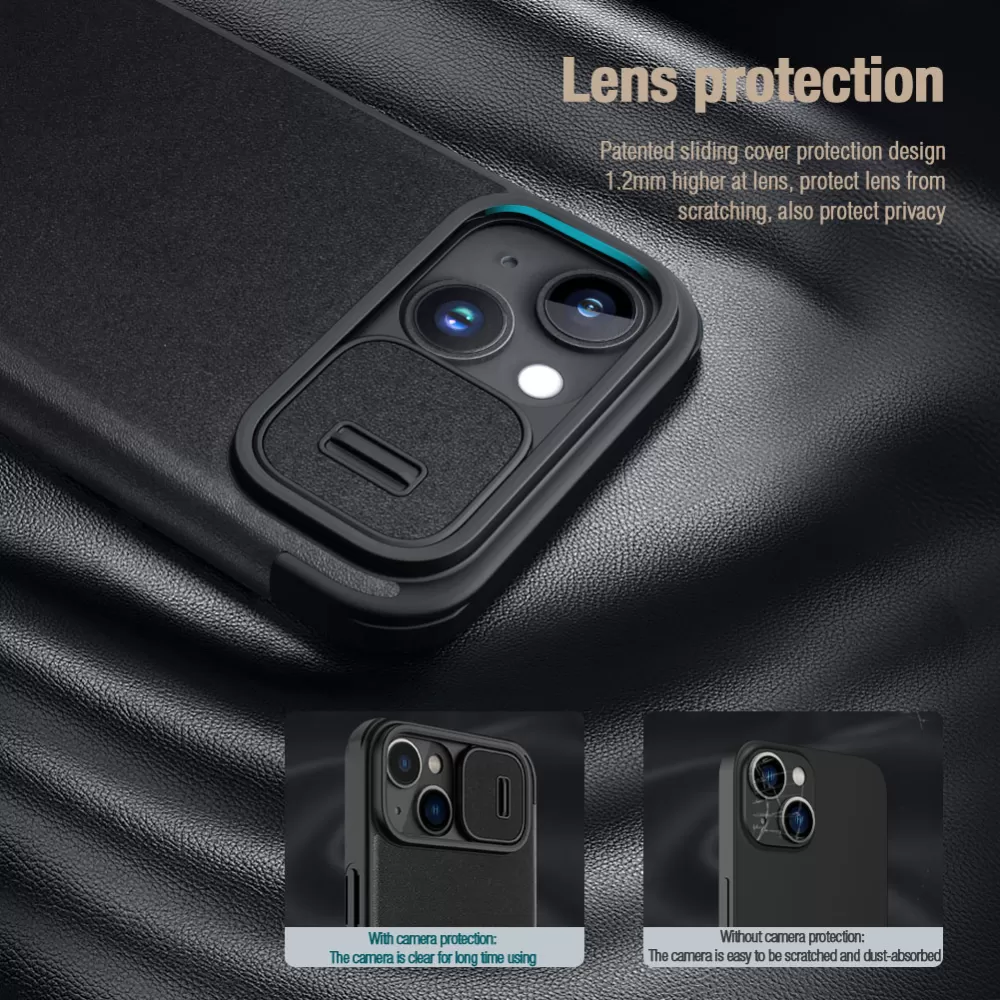 Apple iPhone 15 kaaned sinine NILLKIN QIN PRO LEATHER (CLOTH VERSION)