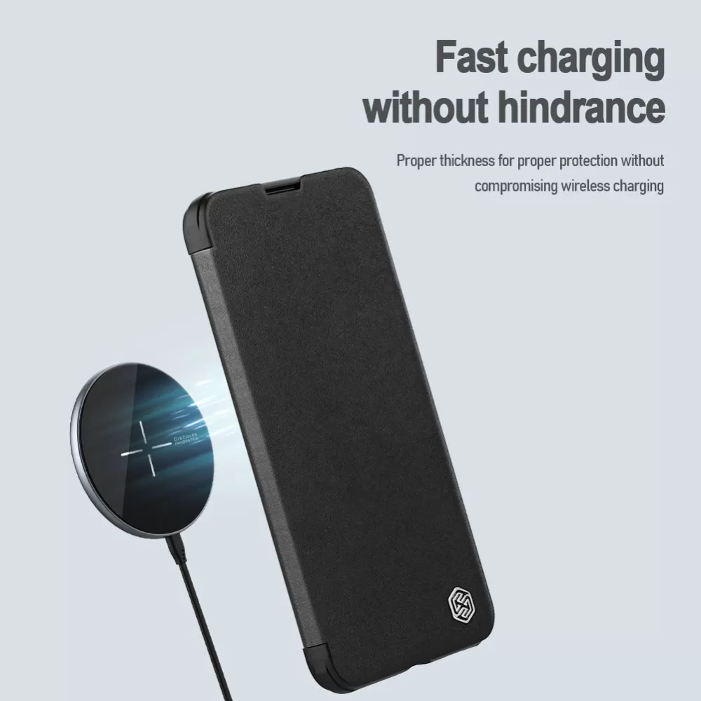 Apple iPhone 15 kaaned sinine NILLKIN QIN PRO LEATHER (CLOTH VERSION)