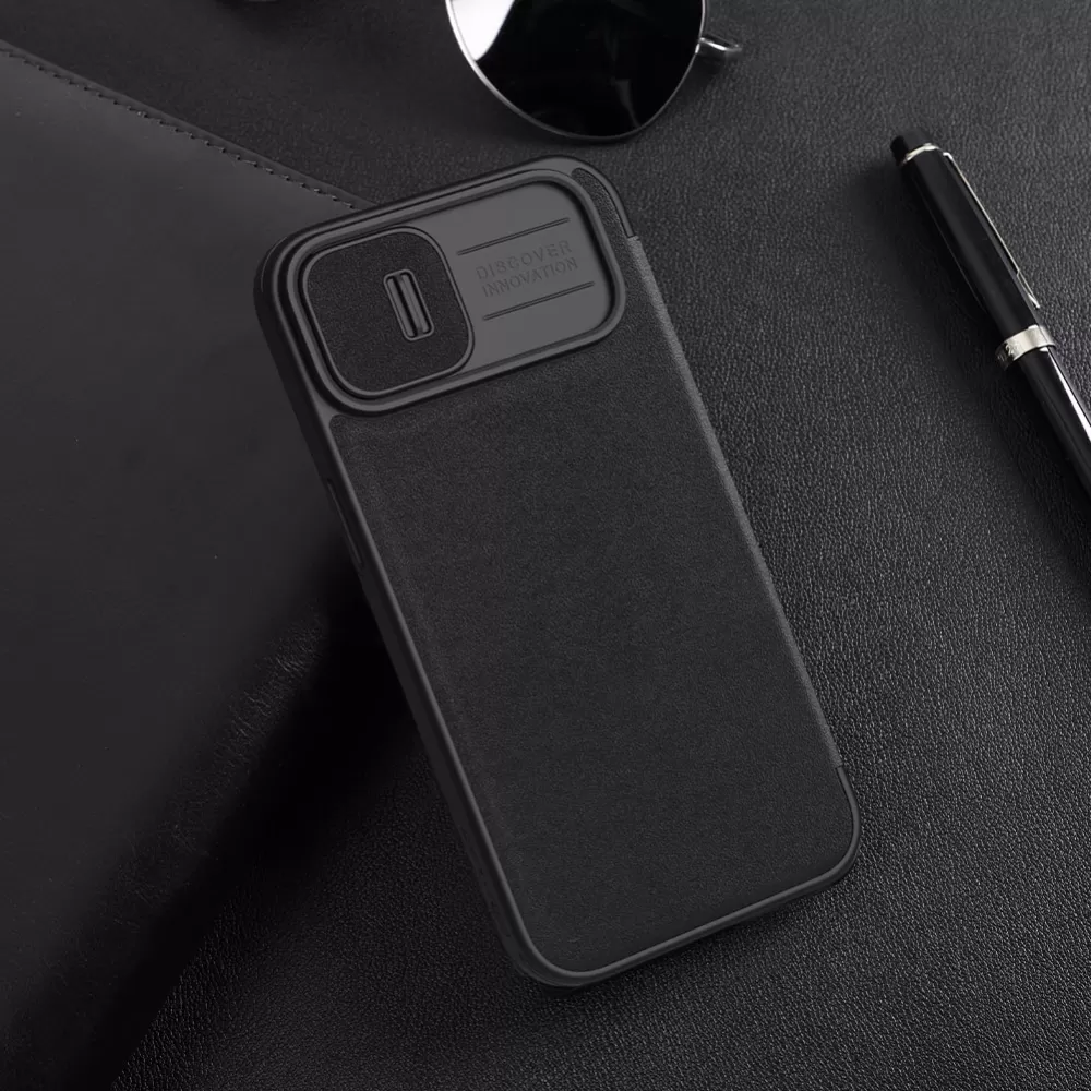 Apple iPhone 15 kaaned sinine NILLKIN QIN PRO LEATHER (CLOTH VERSION)