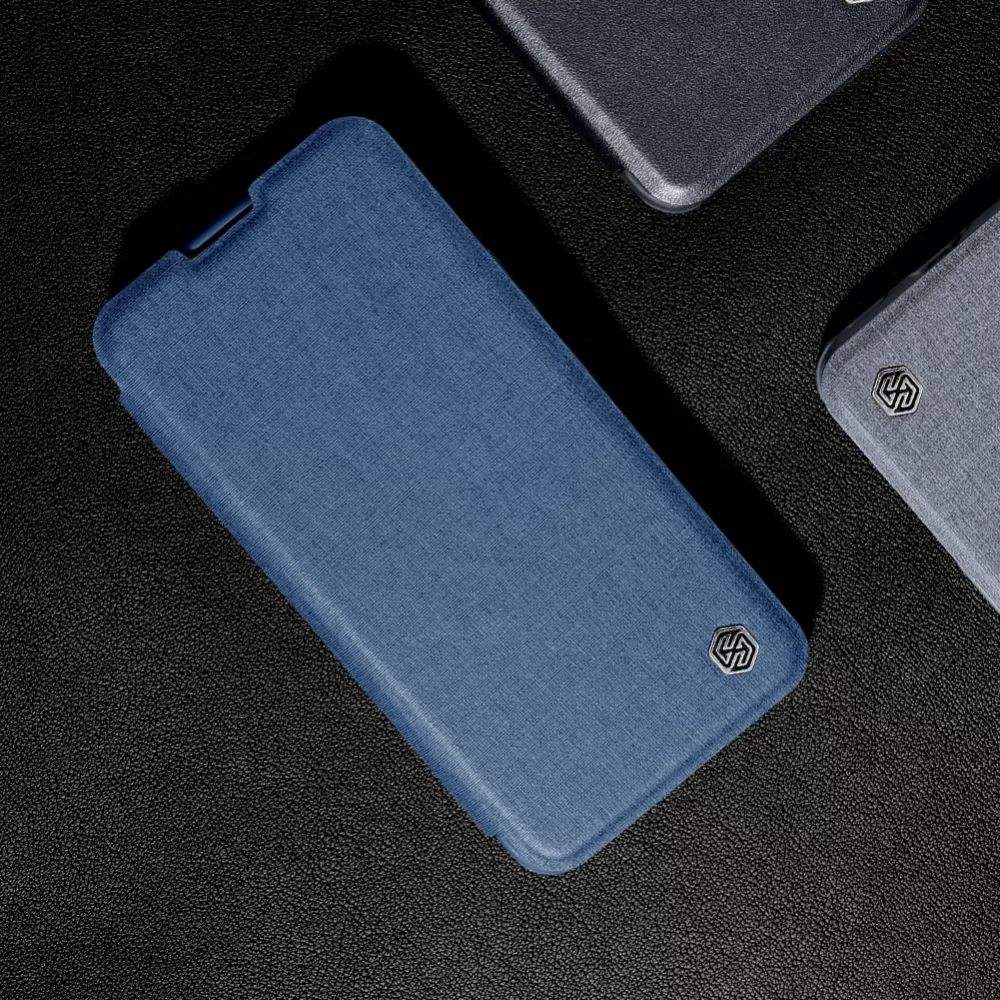Apple iPhone 15 kaaned sinine NILLKIN QIN PRO LEATHER (CLOTH VERSION)