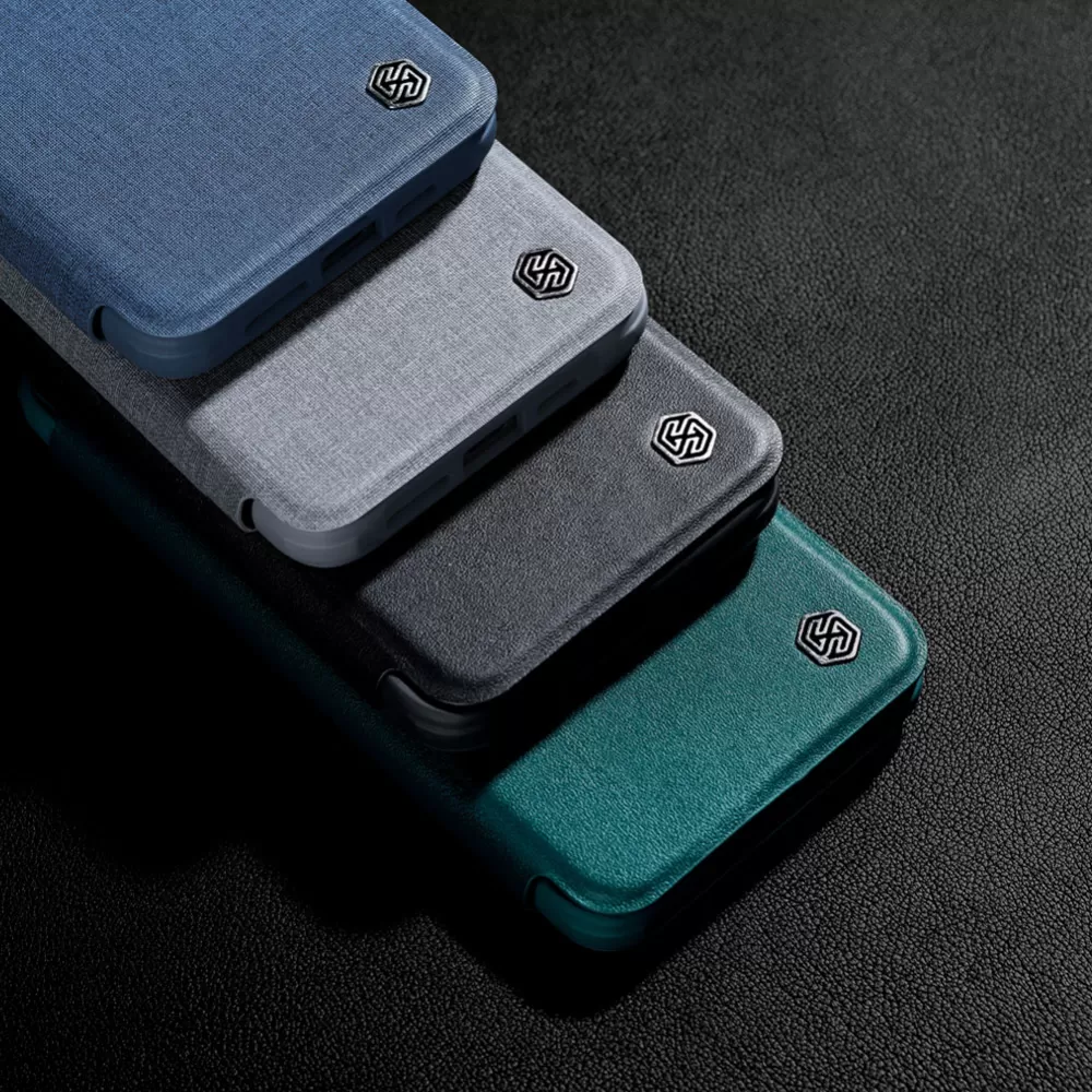 Apple iPhone 15 kaaned sinine NILLKIN QIN PRO LEATHER (CLOTH VERSION)