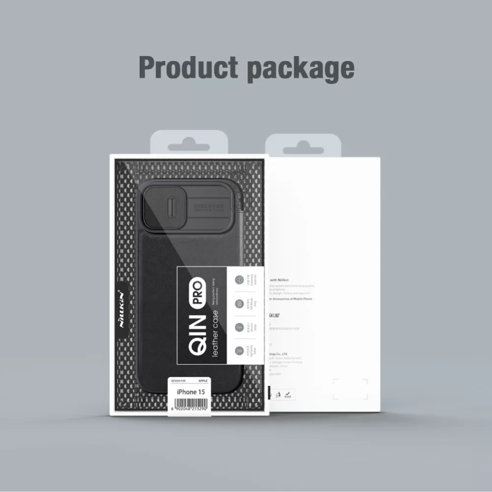 Apple iPhone 15 kaaned sinine NILLKIN QIN PRO LEATHER (CLOTH VERSION)