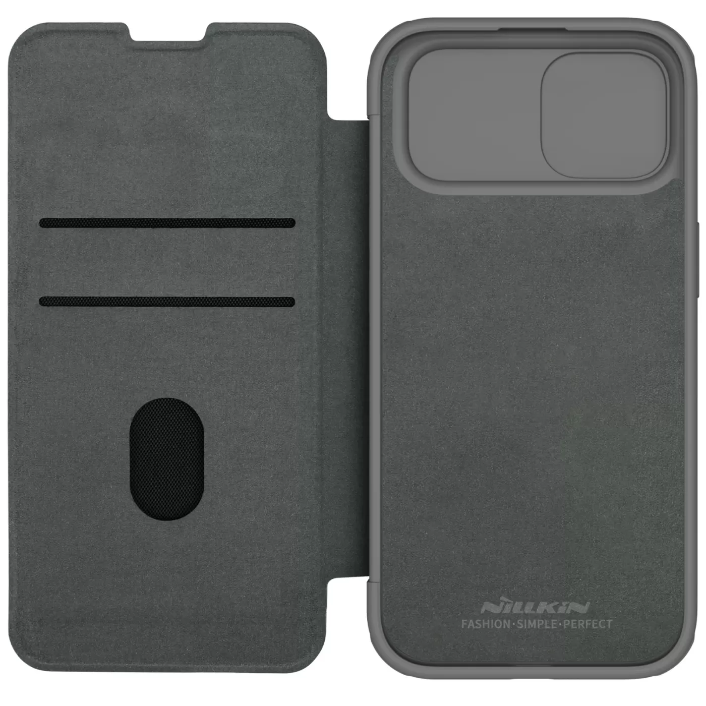 Apple iPhone 15 case gray NILLKIN QIN PRO LEATHER (CLOTH VERSION)