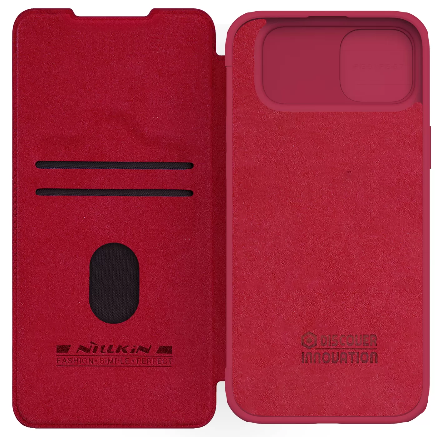 Apple iPhone 15 kaaned punane NILLKIN QIN PRO LEATHER