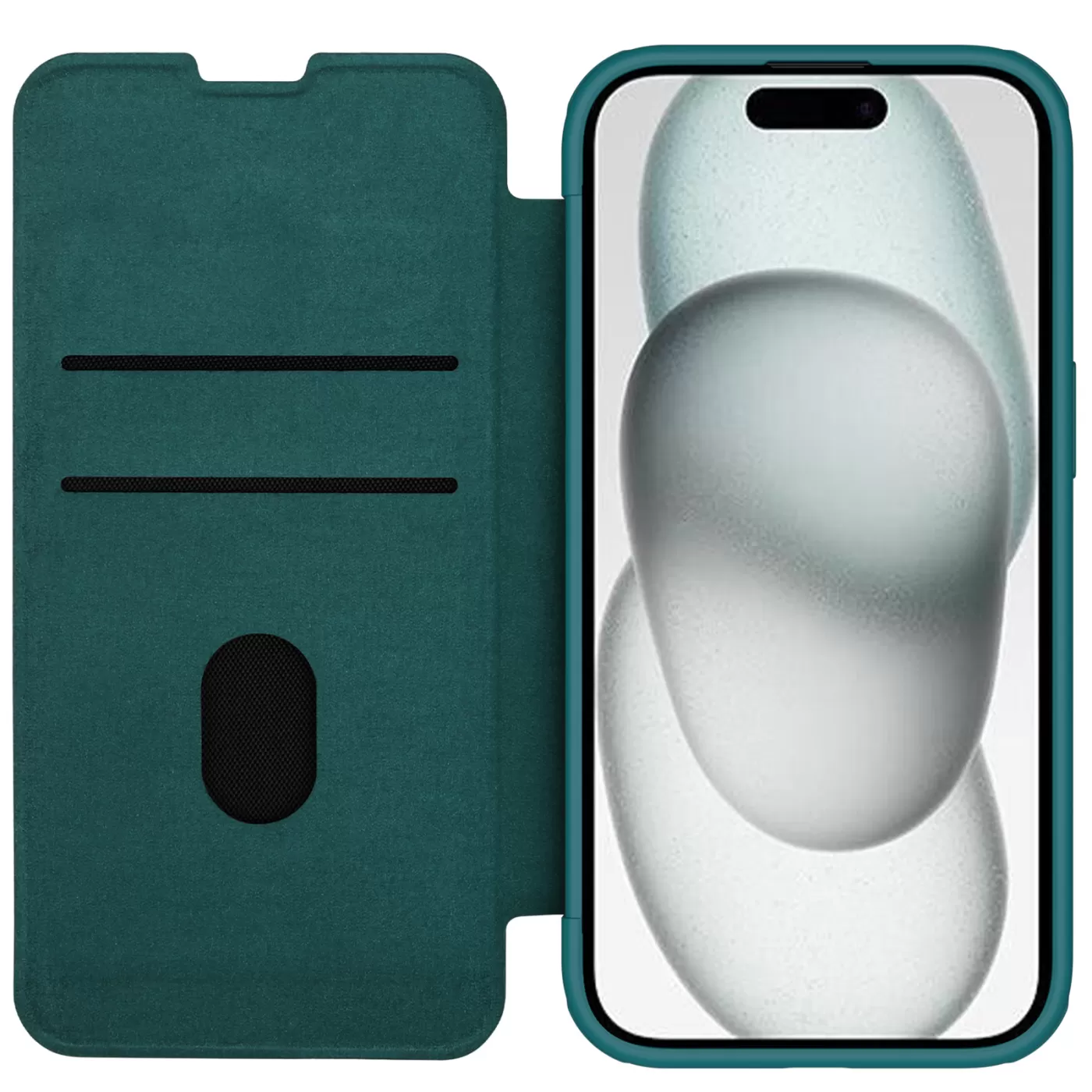 Apple iPhone 15 kaaned roheline NILLKIN QIN PRO LEATHER (PLAIN VERSION)