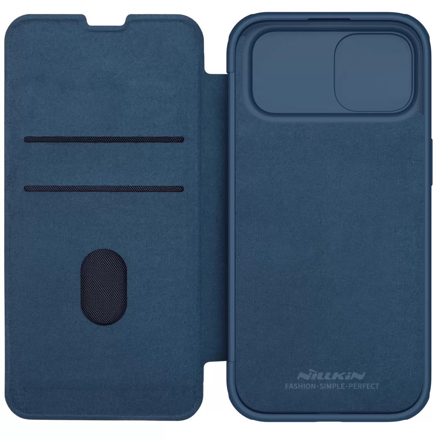 Apple iPhone 15 kaaned sinine NILLKIN QIN PRO LEATHER (CLOTH VERSION)