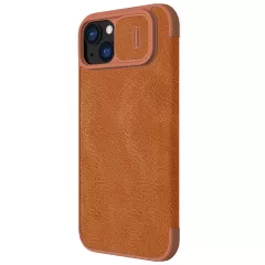 Apple iPhone 15 kaaned pruun NILLKIN QIN PRO LEATHER
