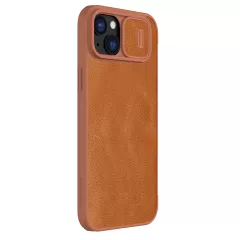 Apple iPhone 15 kaaned pruun NILLKIN QIN PRO LEATHER