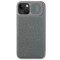 Apple iPhone 15 case gray NILLKIN QIN PRO LEATHER (CLOTH VERSION)