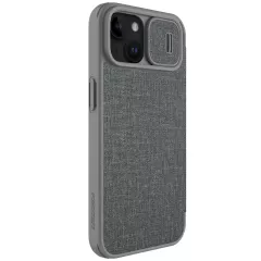 Apple iPhone 15 case gray NILLKIN QIN PRO LEATHER (CLOTH VERSION)