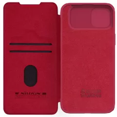 Apple iPhone 15 kaaned punane NILLKIN QIN PRO LEATHER