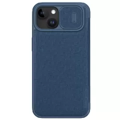 Apple iPhone 15 kaaned sinine NILLKIN QIN PRO LEATHER (CLOTH VERSION)