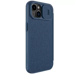 Apple iPhone 15 kaaned sinine NILLKIN QIN PRO LEATHER (CLOTH VERSION)