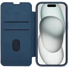 Apple iPhone 15 kaaned sinine NILLKIN QIN PRO LEATHER (CLOTH VERSION)