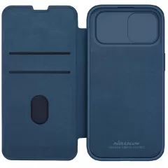 Apple iPhone 15 kaaned sinine NILLKIN QIN PRO LEATHER (CLOTH VERSION)