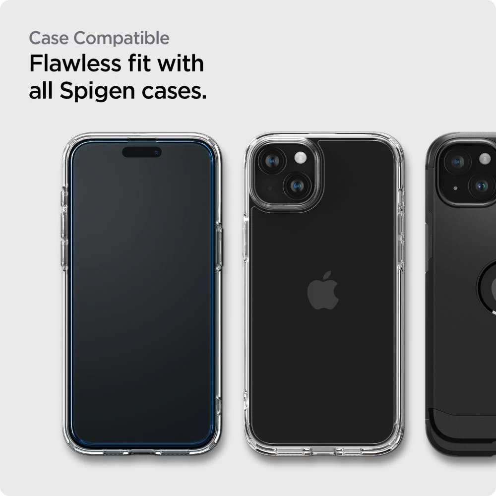 Apple iPhone 15 Plus skärmskydd  SPIGEN ALM GLASS FC 2-PACK