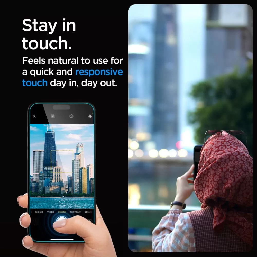 Apple iPhone 15 Plus skärmskydd  SPIGEN GLAS.TR ”EZ FIT” PRIVACY