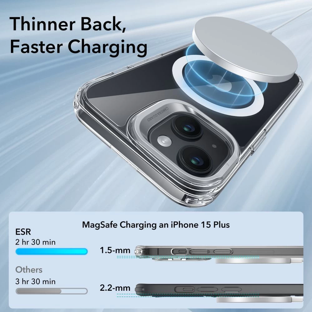 Apple iPhone 15 Plus ümbris läbipaistev ESR CLASSIC KICKSTAND HALOLOCK MAGSAFE