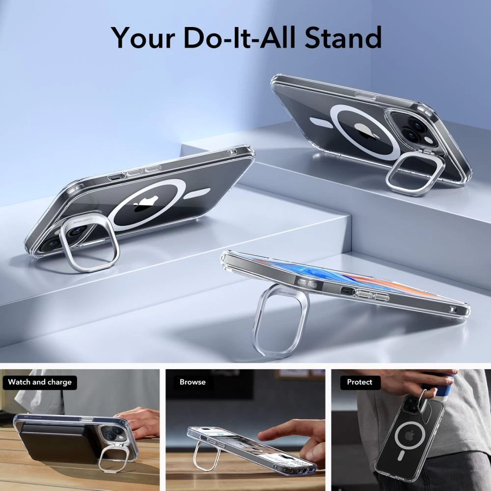 Apple iPhone 15 Plus ümbris läbipaistev ESR CLASSIC KICKSTAND HALOLOCK MAGSAFE