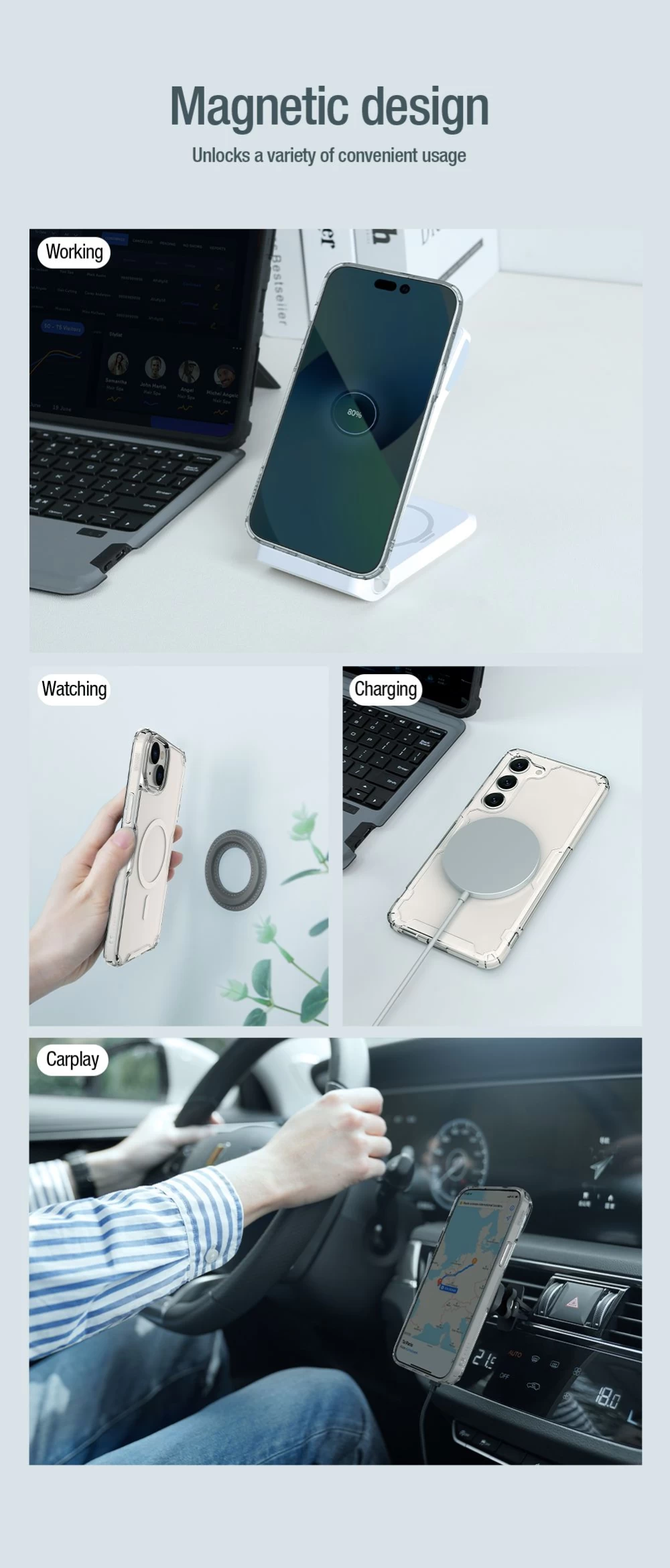 Apple iPhone 15 Plus ümbris läbipaistev NILLKIN TPU PRO MAGNETIC