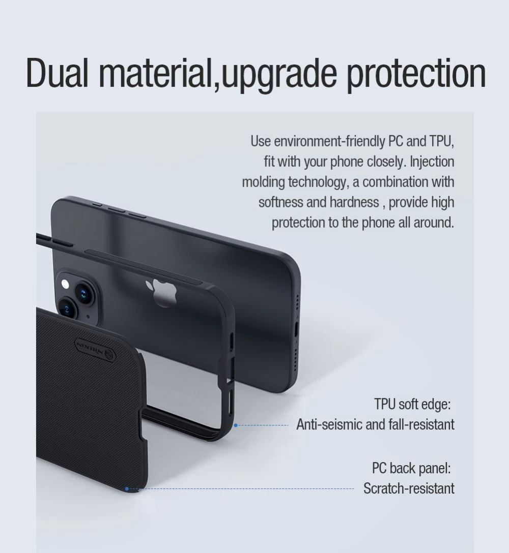 Apple iPhone 15 Plus dėklas mėlyna NILLKIN SUPER FROSTED SHIELD PRO MAGNETIC