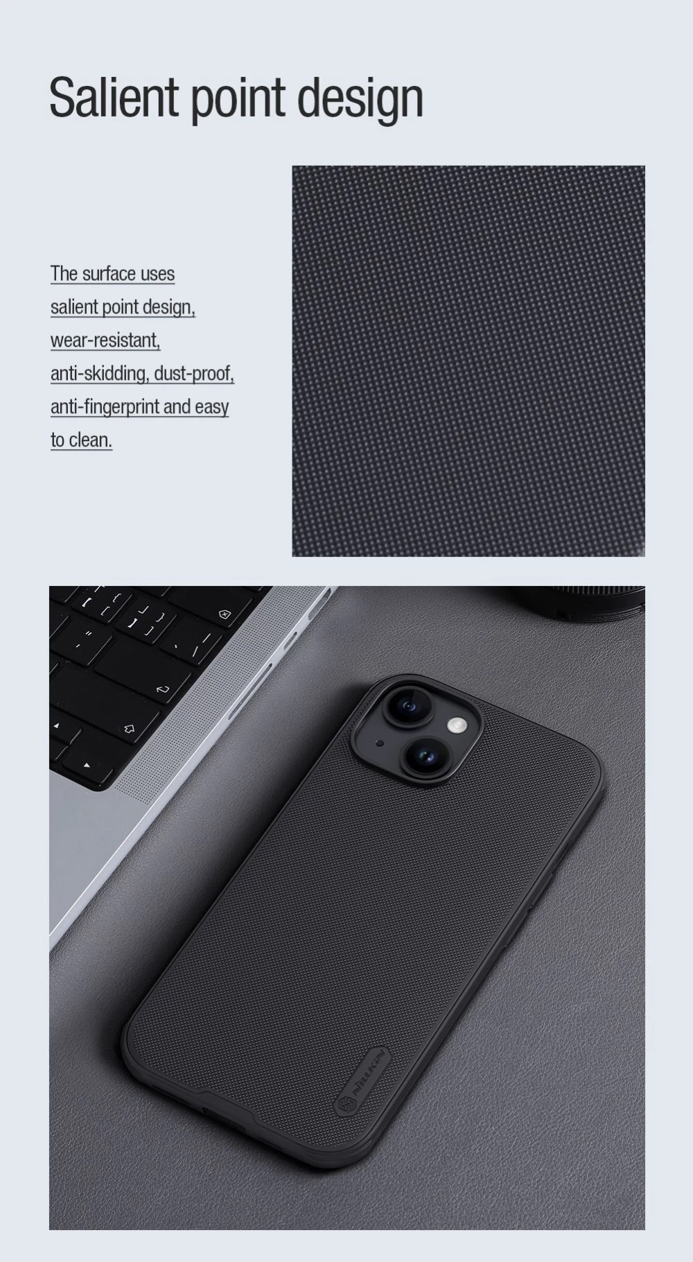 Apple iPhone 15 Plus dėklas mėlyna NILLKIN SUPER FROSTED SHIELD PRO MAGNETIC