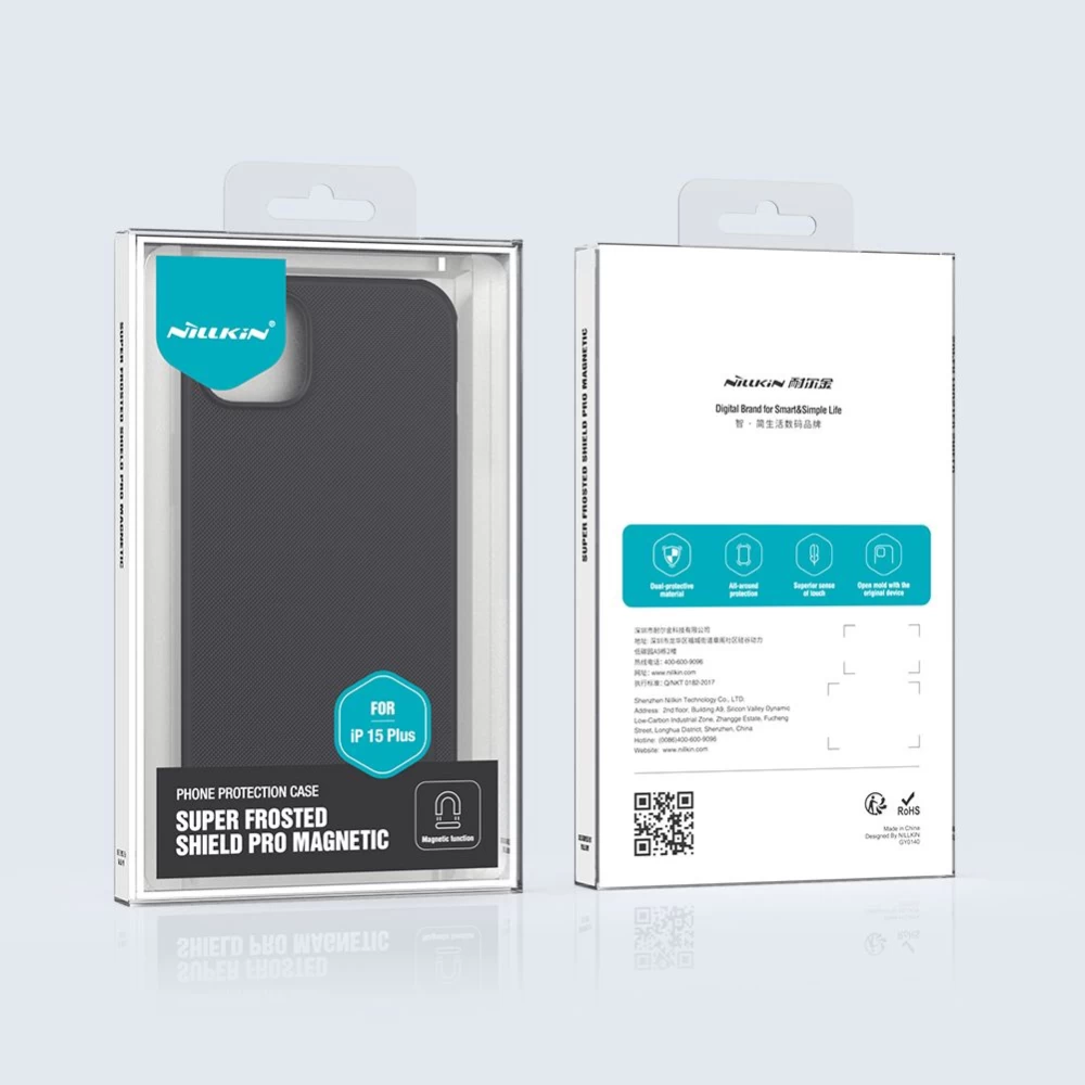 Apple iPhone 15 Plus dėklas mėlyna NILLKIN SUPER FROSTED SHIELD PRO MAGNETIC