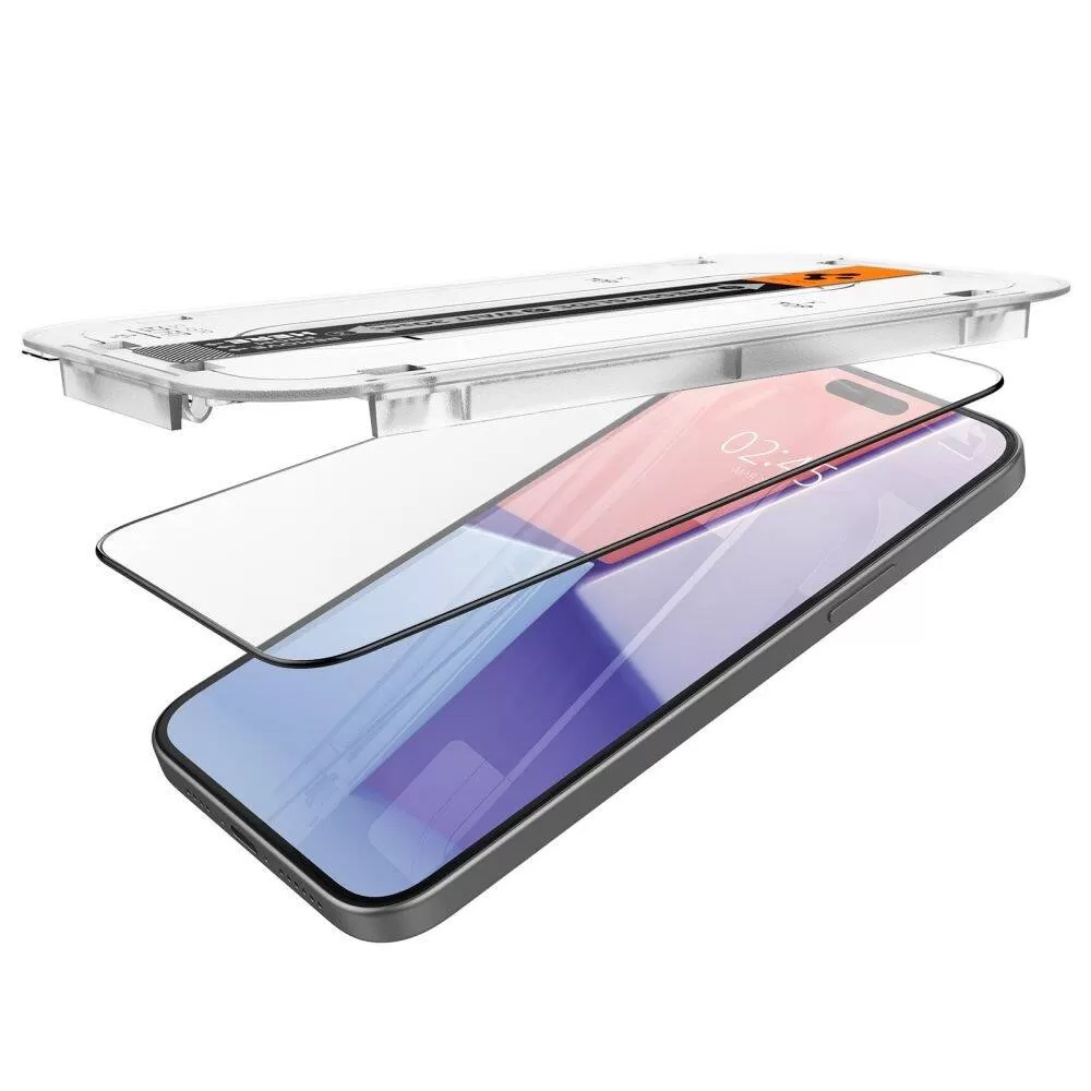 Apple iPhone 15 Plus skärmskydd SPIGEN GLAS.TR ”EZ FIT” FC 2-PACK
