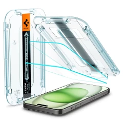 Apple iPhone 15 Plus skärmskydd  SPIGEN GLAS.TR ”EZ FIT” 2-PACK