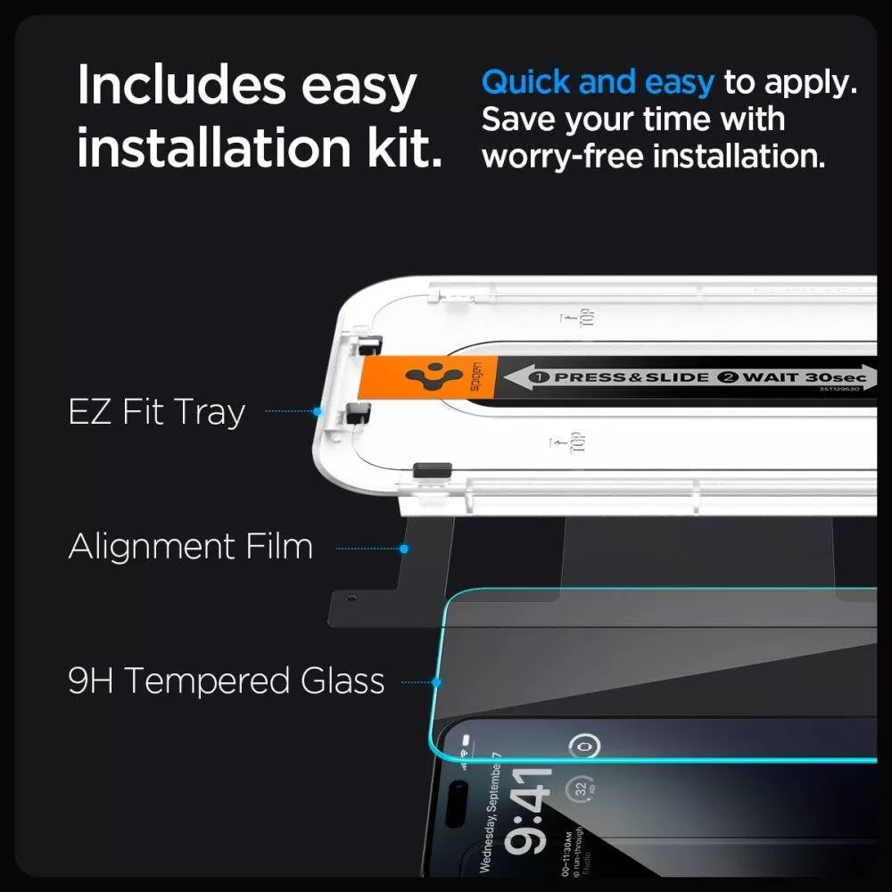 Apple iPhone 15 Pro skärmskydd  SPIGEN GLAS.TR ”EZ FIT”