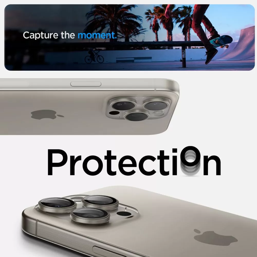 Apple iPhone 15 Pro kaitseklaas  SPIGEN OPTIK.TR ”EZ FIT” CAMERA PROTECTOR 2-PACK