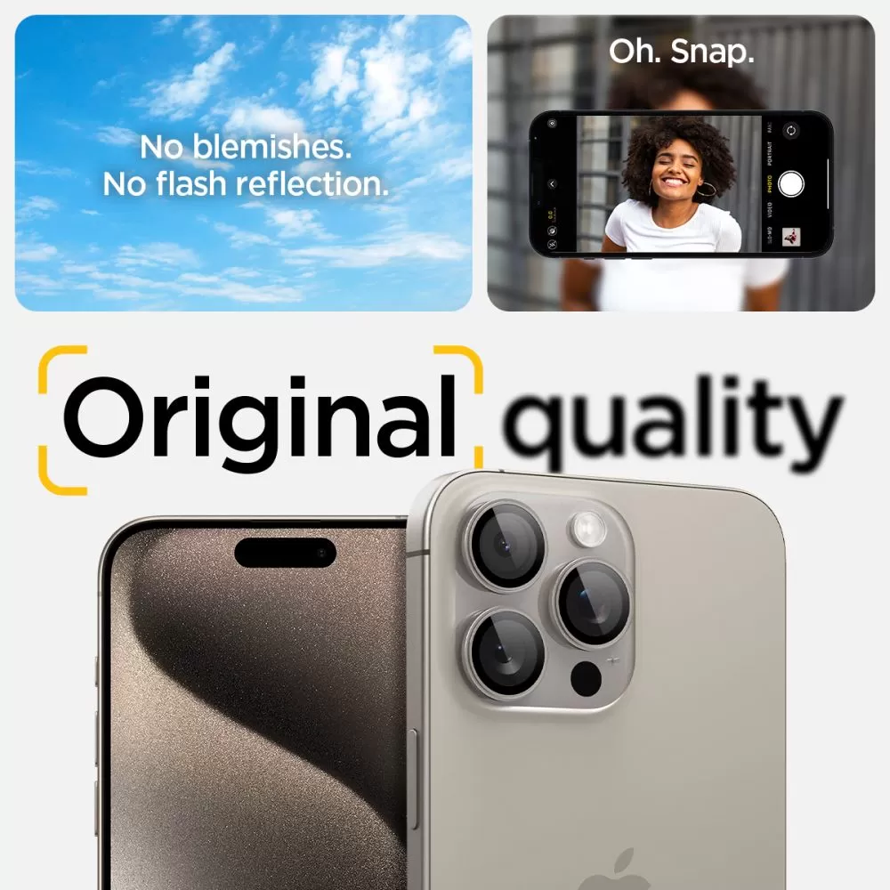 Apple iPhone 15 Pro kaitseklaas  SPIGEN OPTIK.TR ”EZ FIT” CAMERA PROTECTOR 2-PACK