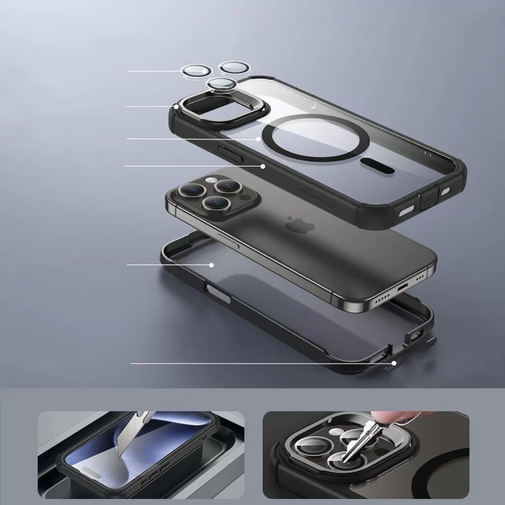 Apple iPhone 15 Pro case  ESR ARMOR TOUGH KICKSTAND HALOLOCK MAGSAFE