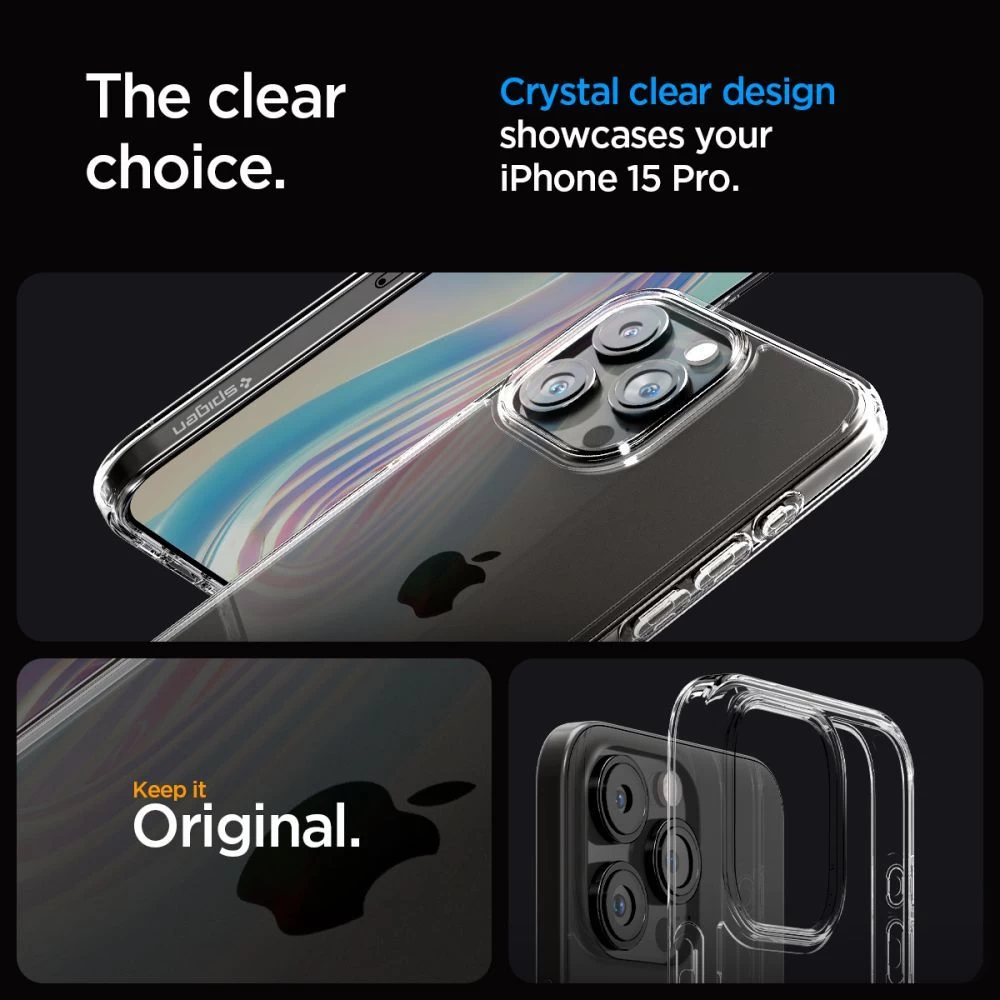 Apple iPhone 15 Pro vāciņš caurspīdīgs SPIGEN ULTRA HYBRID