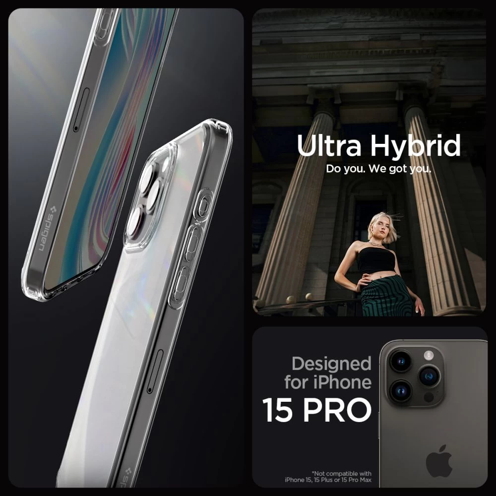 Apple iPhone 15 Pro case transparent SPIGEN ULTRA HYBRID