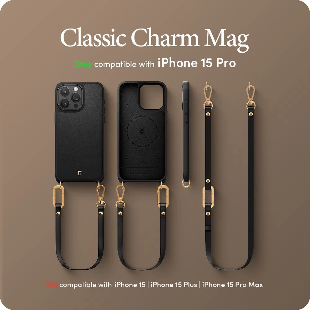 Apple iPhone 15 Pro ümbris must SPIGEN CYRILL CLASSIC CHARM MAG MAGSAFE