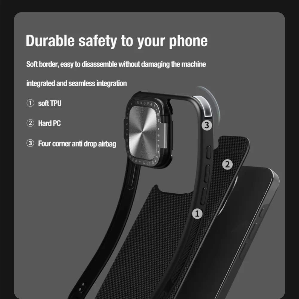 Apple iPhone 15 Pro case black NILLKIN TEXTURED PROP