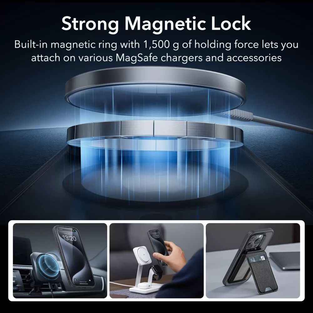 Apple iPhone 15 Pro case black ESR CLASSIC PRO SET HALOLOCK MAGSAFE