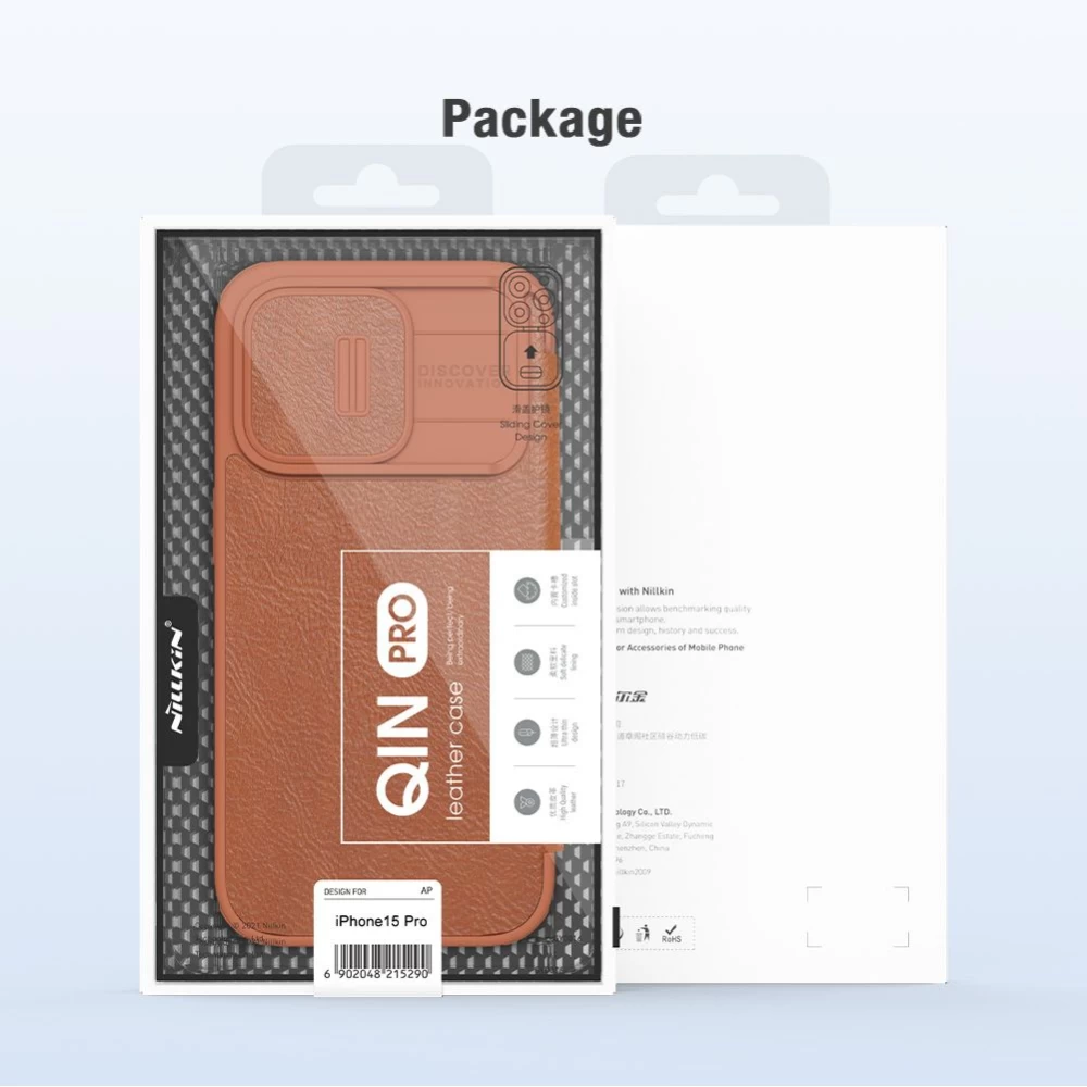 Apple iPhone 15 Pro case red NILLKIN QIN PRO LEATHER