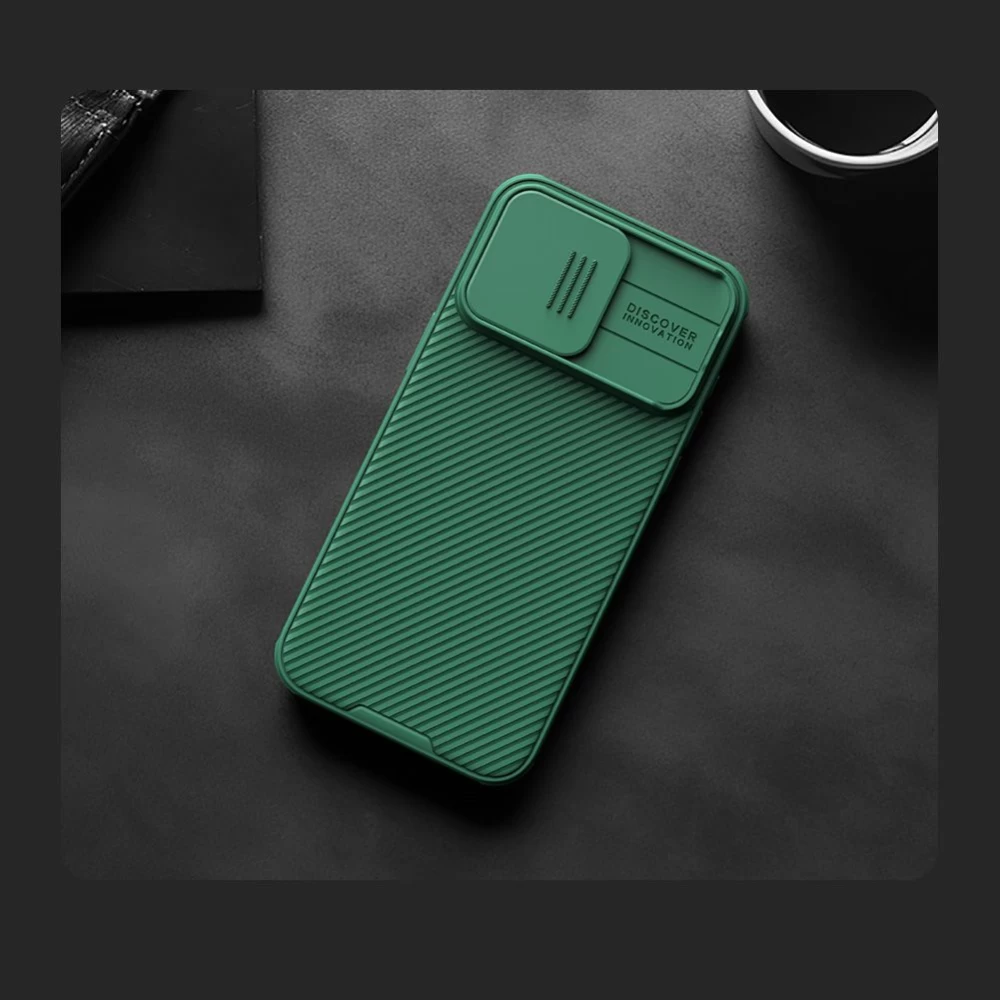 Apple iPhone 15 Pro case green NILLKIN CAMSHIELD PRO