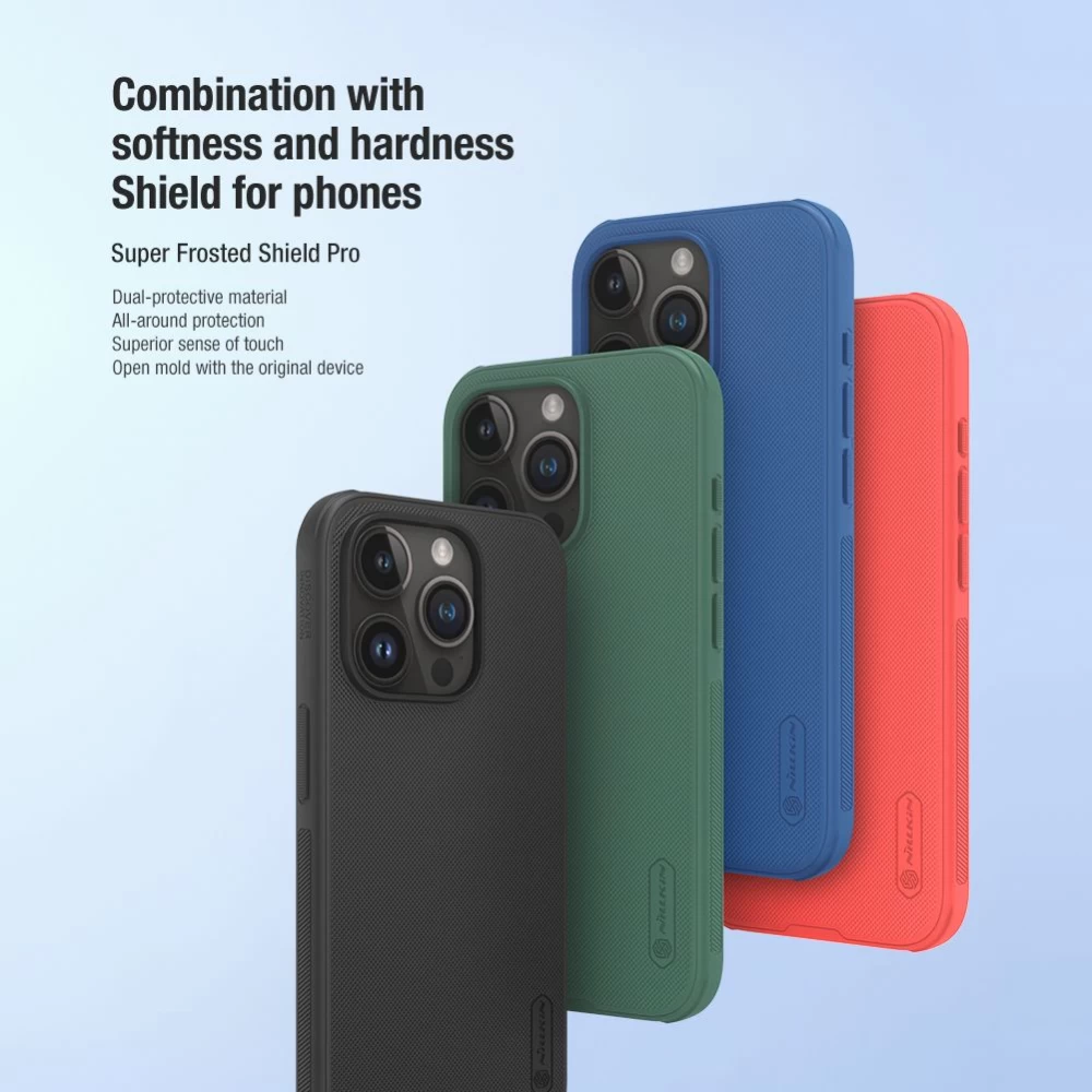 Apple iPhone 15 Pro case green NILLKIN SUPER FROSTED SHIELD PRO