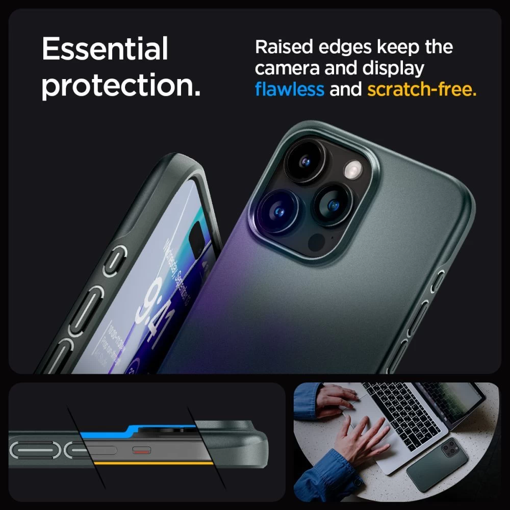 Apple iPhone 15 Pro suojakuori vihreä SPIGEN THIN FIT