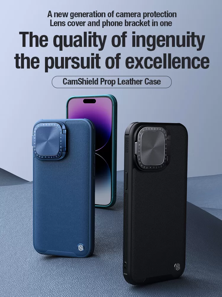 Apple iPhone 15 Pro case green NILLKIN CAMSHIELD PROP LEATHER