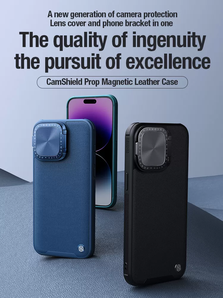 Apple iPhone 15 Pro case green NILLKIN CAMSHIELD PROP LEATHER MAGNETIC