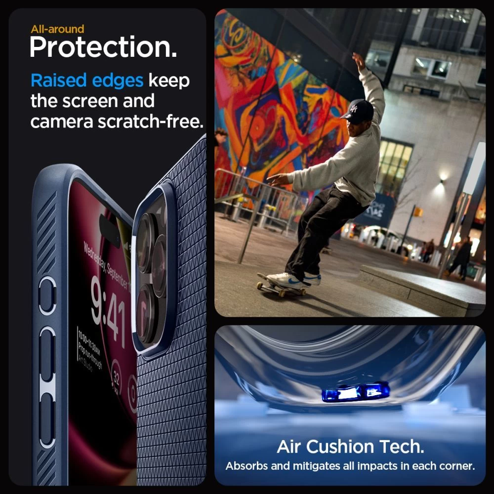 Apple iPhone 15 Pro case blue SPIGEN LIQUID AIR
