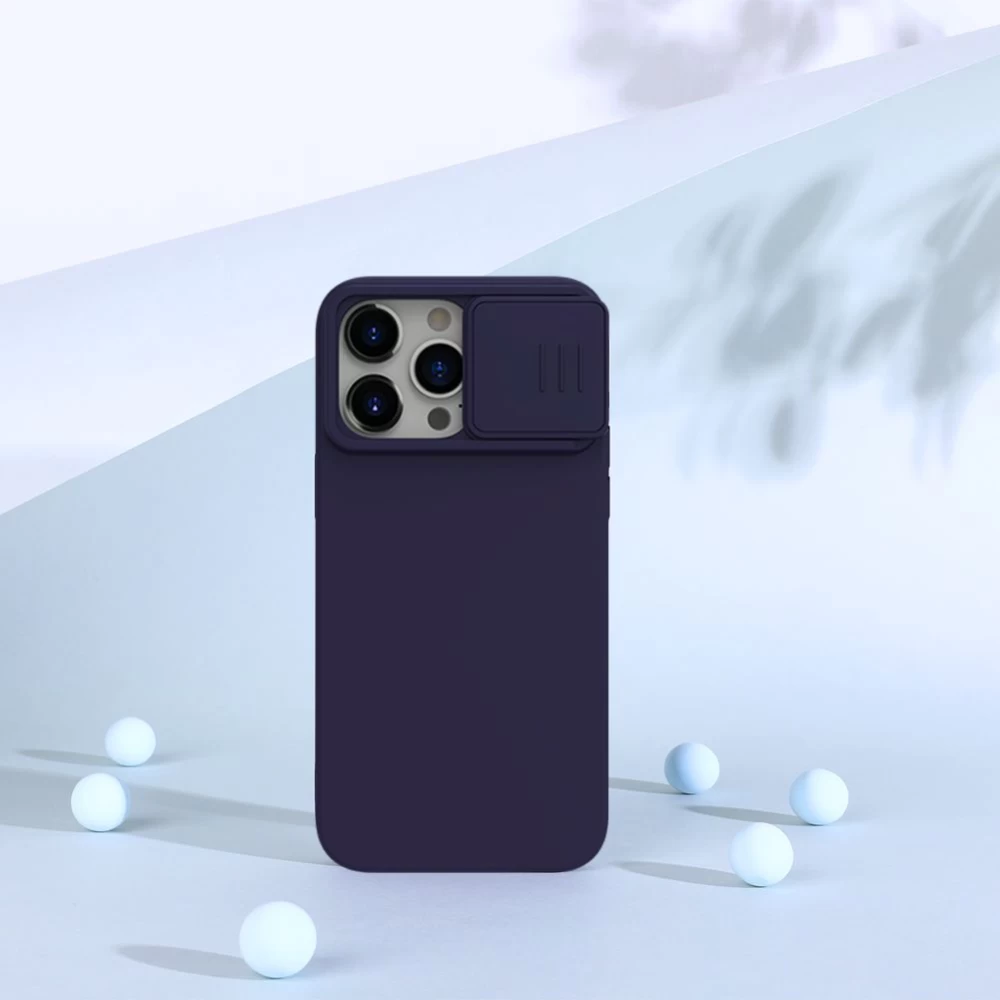 Apple iPhone 15 Pro skal blå NILLKIN CAMSHIELD SILKY SILICON